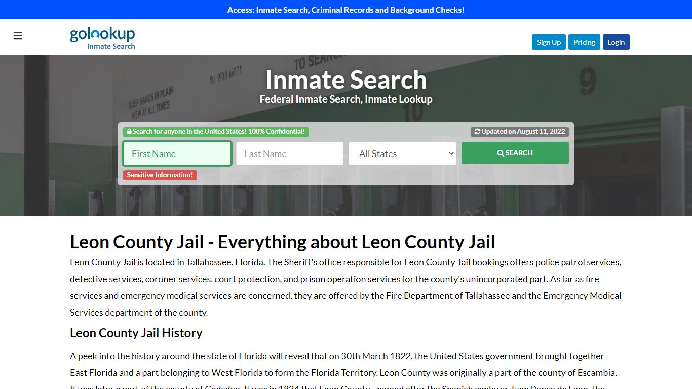 Leon County Jail, Leon County Jail Inmate Search